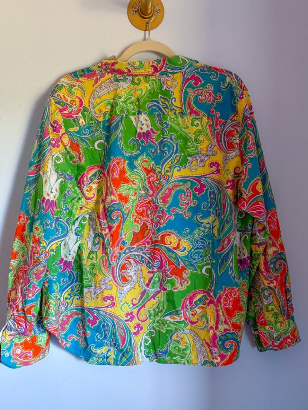 Lauren Ralph Lauren Paisley Button Down π | Bright Bold Blouse (1X) - Picture 4 of 4
